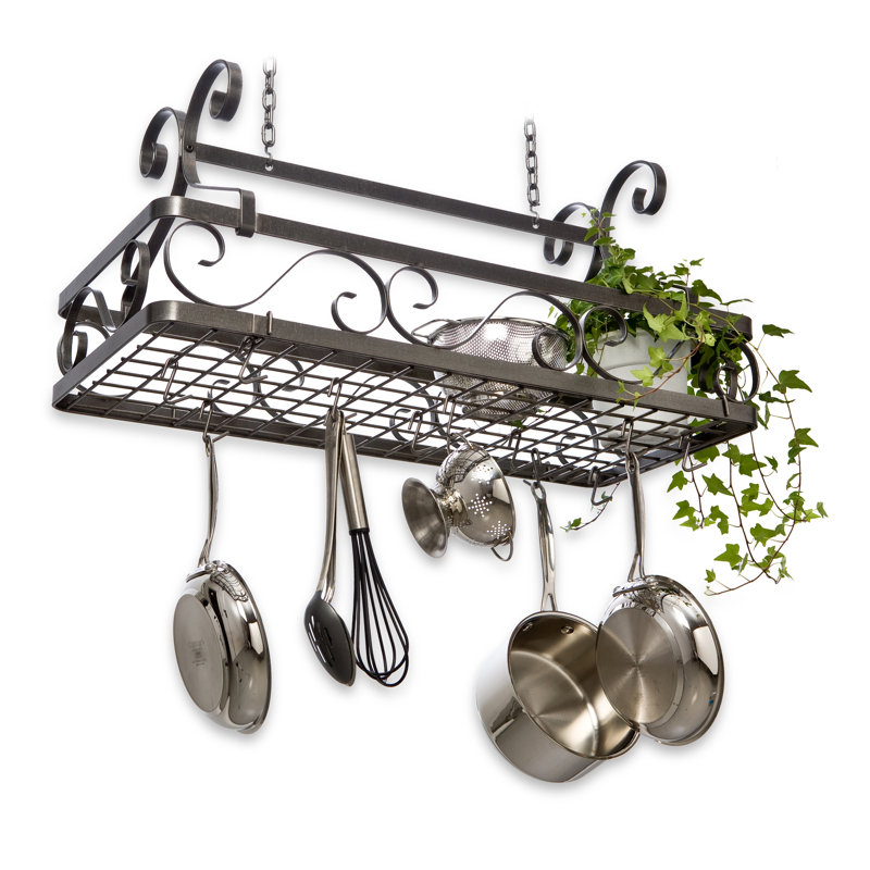 Handcrafted Decor Basket Rack Large with 12 Hooks