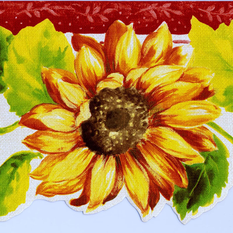 Bordure de papier peint 15 pi x 5,25 po Alaika Sunflowers Leaves