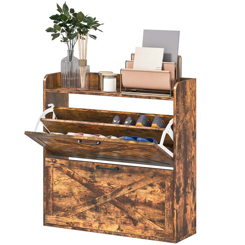 16 Pair Flip Down Shoe Storage