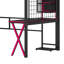 Lit mezzanine en métal pleine grandeur avec bureau, garde-robe et DEL