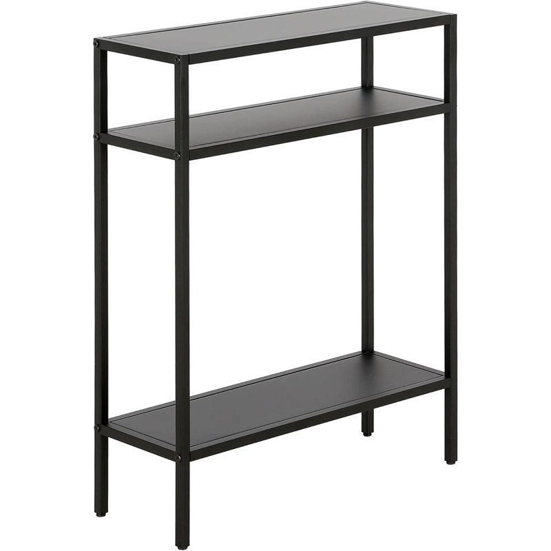 Large console rectangulaire avec tablettes en métal