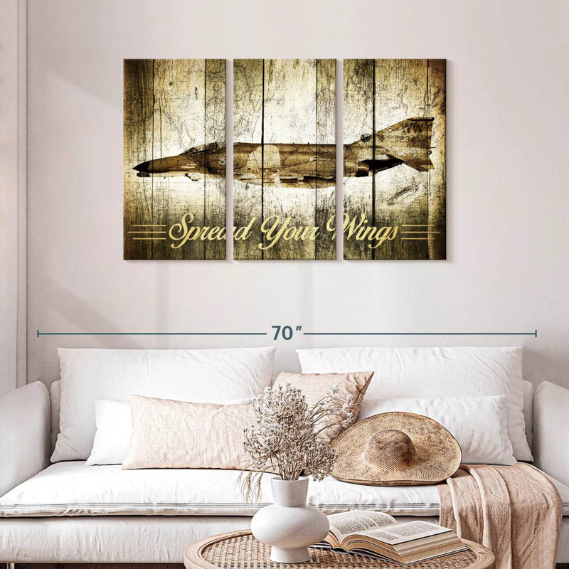 Mehar Grunge Fighter Jet, 28" H x 45" W