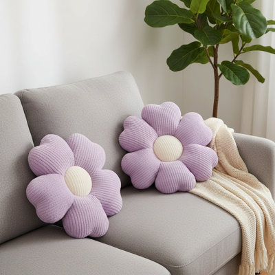 Cute Daisy Flower Throw Pillow, 14.9-Inch , Soft Decorative Cushion, Suitable For Bed Sofa Floor Use