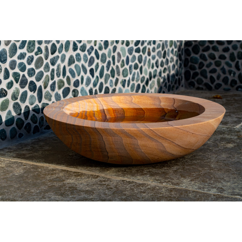 Akeem Natural Stone Birdbath, Brown