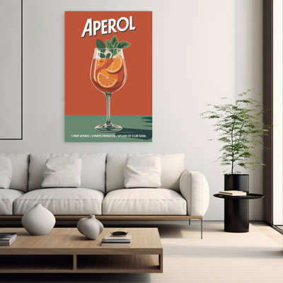 «Retro Orange Cocktail», art mural rétro rétro coloré