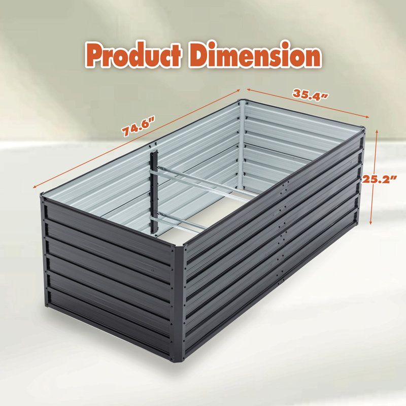 Metal Raised Garden Bed Outdoor Reinforced Galvanized Rustproof Colored Steel Planter Boxes For Vegetables, Raised Beds For Growing Flowers Herbs Succulents