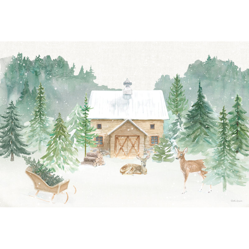 «Wooded Winter I» par Beth Grove, Non, H 8 po x l 12 po, Toile tendue