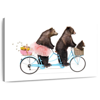 Three Bears Riding Bike