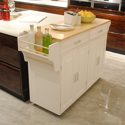 Kitchen Island Cart with Adjustable Shelf Inside Cabinet -  Red Barrel StudioÂ®, 49A8AF62AA00499398924895E85FF31D