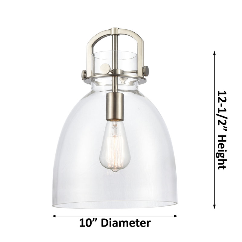 Luminaire suspendu 1 lumière Badillo, H 14,75 po x l 10 po x P 10 po, Bronze champagne, Gris fumée clair