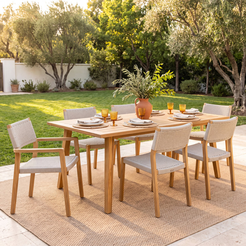 Aniston Rectangular Teak Patio Dining Table