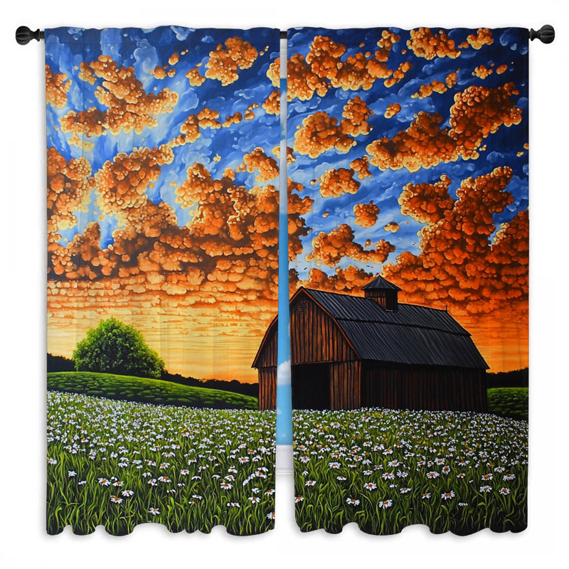 Rideaux de grange, rideaux de campagne, 2 panneaux, L 20 po x L 52 po