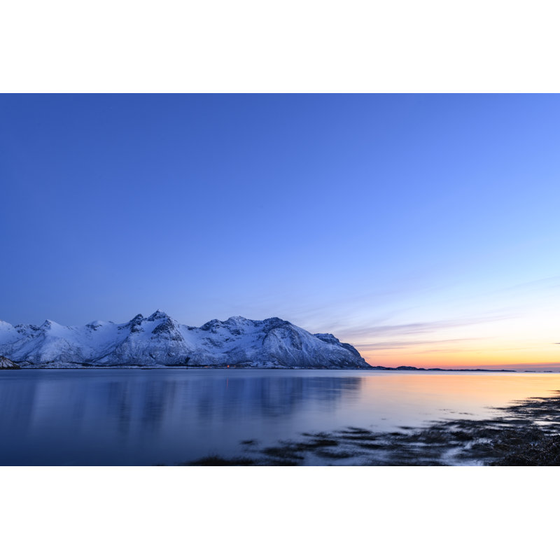 Snowy Winter Landscape Sunset by Sjo - No Frame Art Prints on Canvas, 30cm H x 46cm W