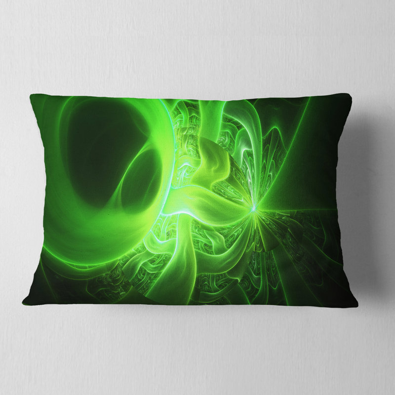 Designs on Black - Coussin imprimé abstrait, Vert