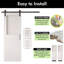 Homacer White Double 26in x 84in Half Lite Glass Design Unassembled & Finished Barn Doors with Non-Bypass Installation Hardware Kit, 9ft track, interior use only-127684172