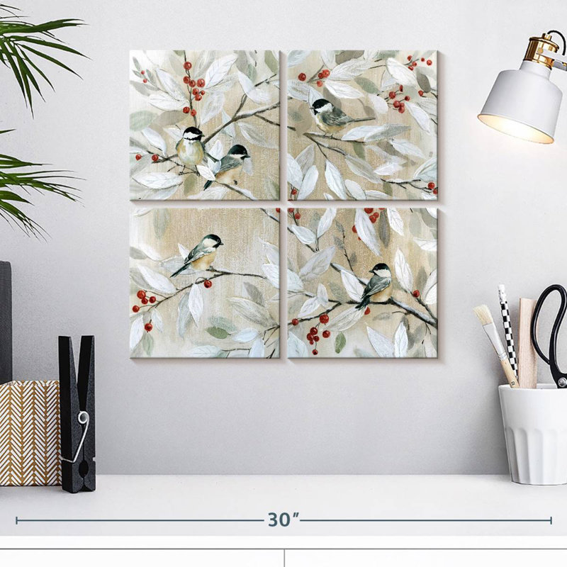 Brampt Winter Chickadees, 18" H x 18" W