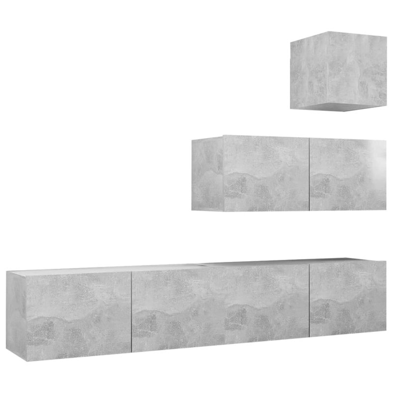 Blackmun Unfinished Floating Entertainment Centre for TVs up to 88", Concrete Grey, 160cm