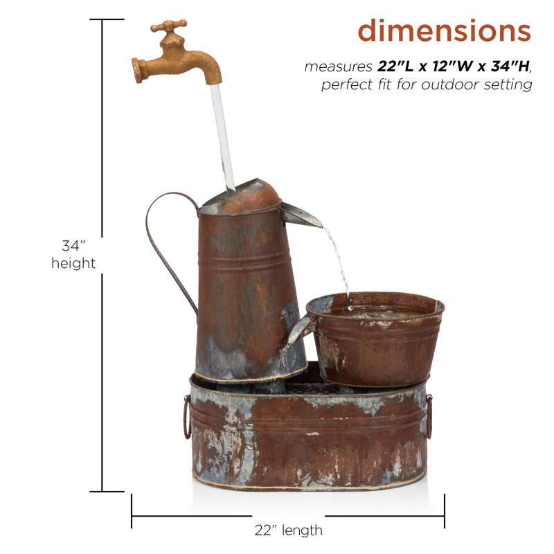 Outdoor Metal Weather Resistant Tabletop Fountain
