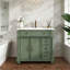 Meuble-lavabo de salle de bain avec lavabo et poignées en métal-923074694