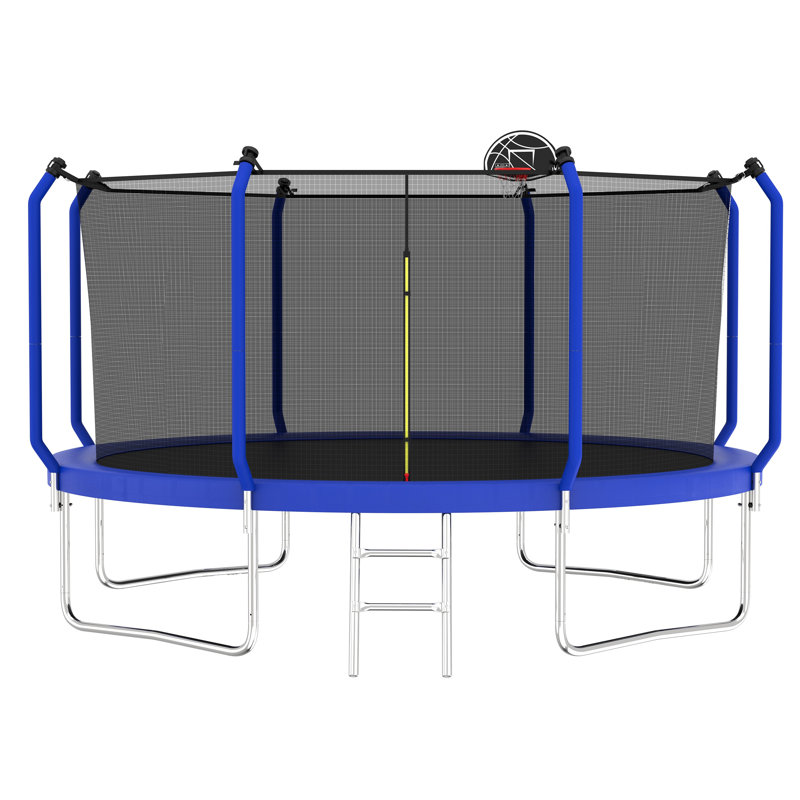 Trampoline avec panier de basketball, trampoline d'extérieur renforcé de type ASTM avec filet d'enclos