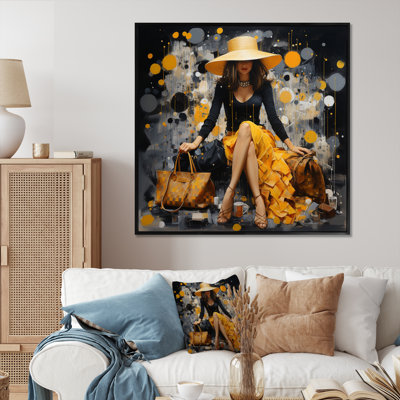 " Yellow Fashionistas Dream Pointillism I "