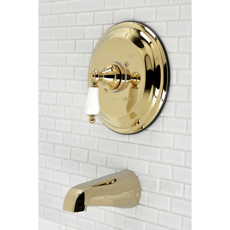 Kingston Brass Vintage Single-Handle Pressure Balanced Tub Faucet, Polished Brass