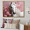 Cheval rose blanc doux beauté - art mural cheval