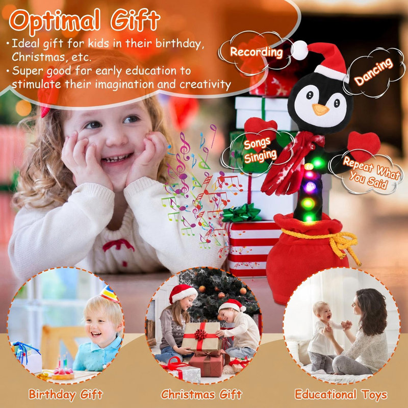 Christmas Lighted and Musical Penguin Figurine