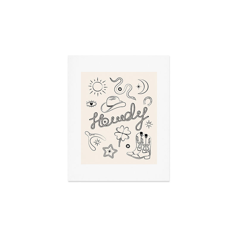 Thespacehouse, reproduction d'art en noir et blanc «Good Luck» - sans cadre, H 10 po x l 8 po