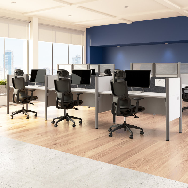 Pro-Biz Rectangle Cubicle, White/Gray