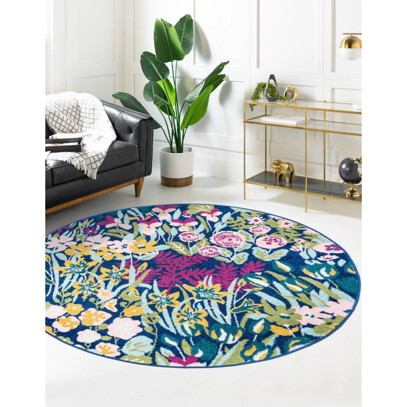 Holle Floral Indoor Rug, Round 3'3"