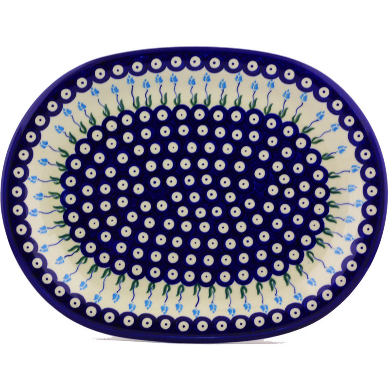 Plateau à motif floral peacock