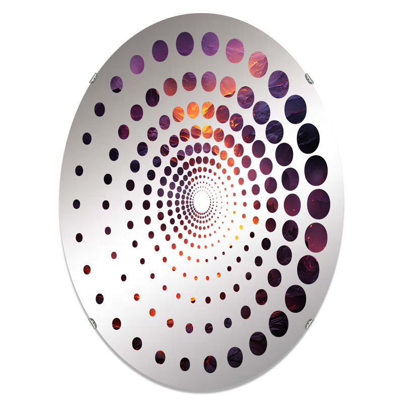 Volcano Volcana Glow - Miroir décoratif à spirale | Ovale, 29,5 po x 19,6 po