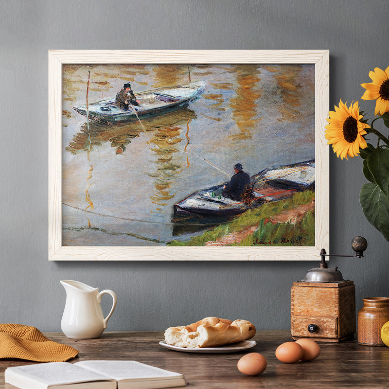 Two Anglers, 1882, reproduction d'art sur toile, Blanc, H 18 po x l 26 po x P 1,5 po