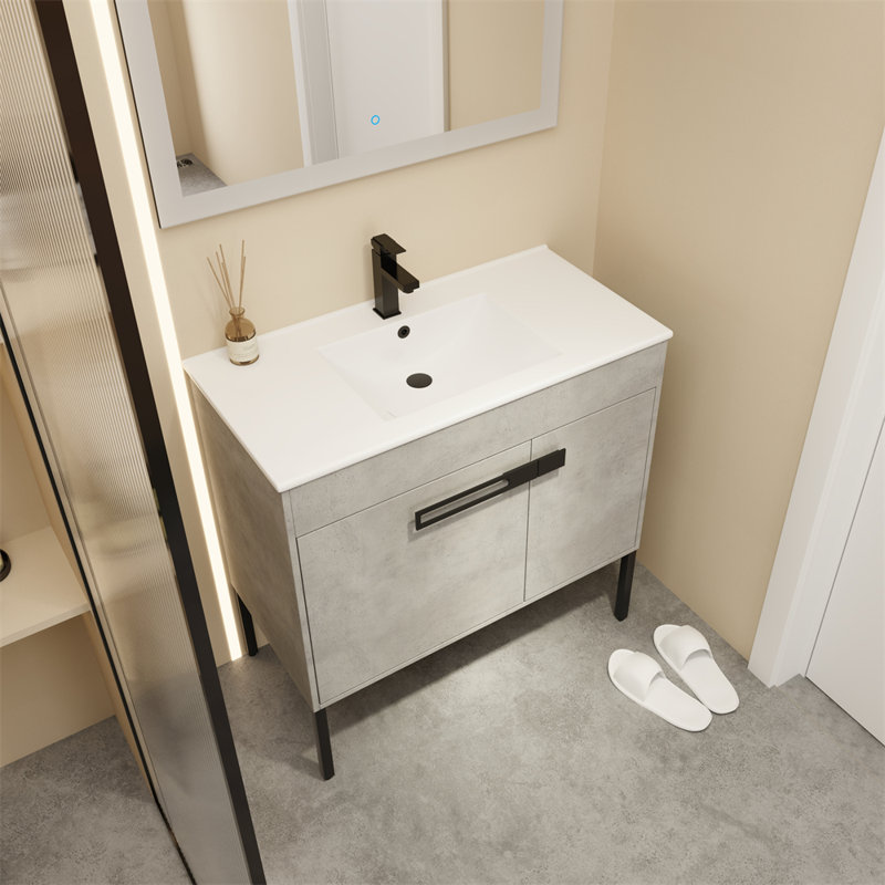 35.43'' Single Bathroom Vanity Base Only, Gray