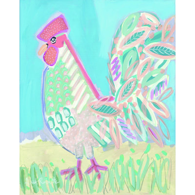 Pastel Rooster - reproduction sur toile tendue