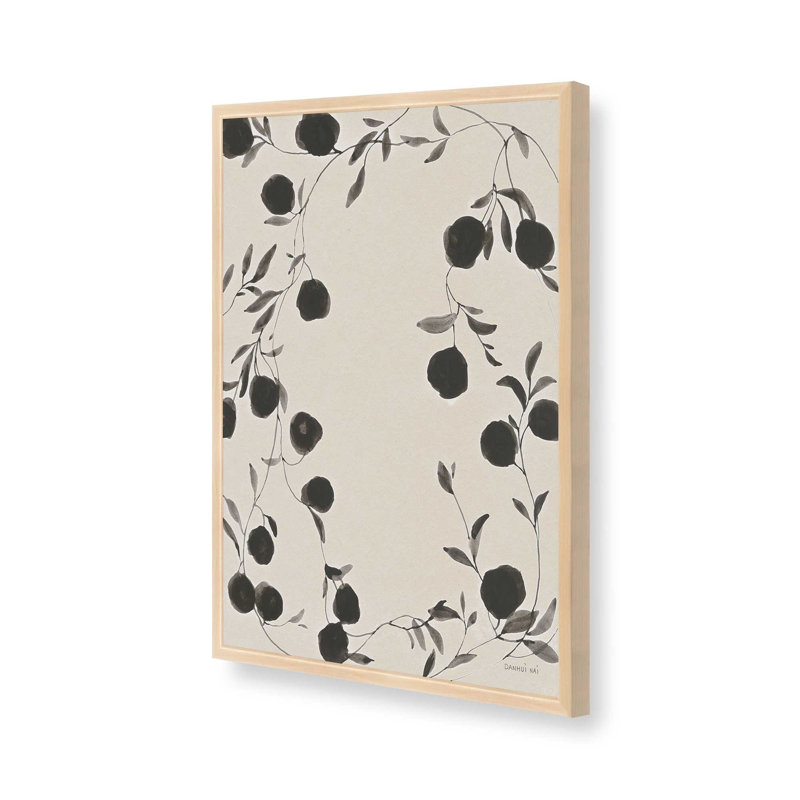 Encre Botanicals I Imprimer, H 25 po x l 19 po, Cadre en érable brut ouvert