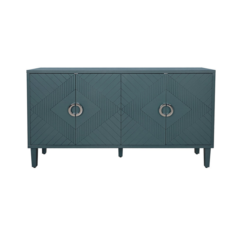 Stylish And Functional 4-Door Storage Cabinet For Living Room, 