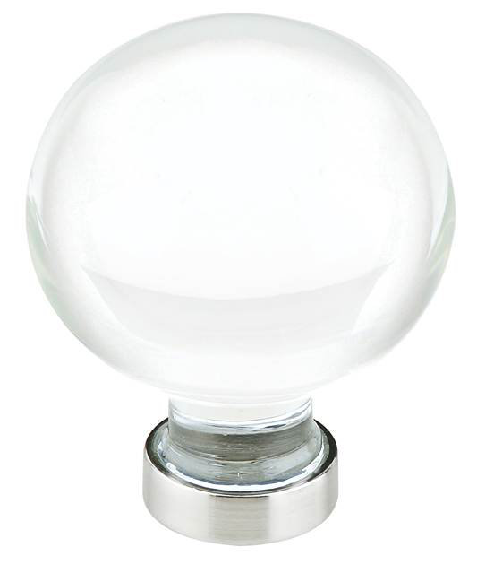 Bristol 1" Diameter Round Knob, 1" H x 1" W x 1.375" D, Satin Nickel
