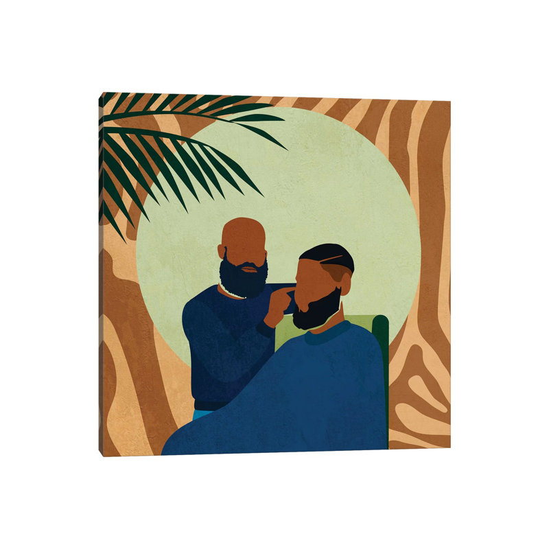 Barbershop No. 1 - impression d'art graphique, H 26 po x l 26 po x P 1,5 po, Toile tendue, Aucun mat