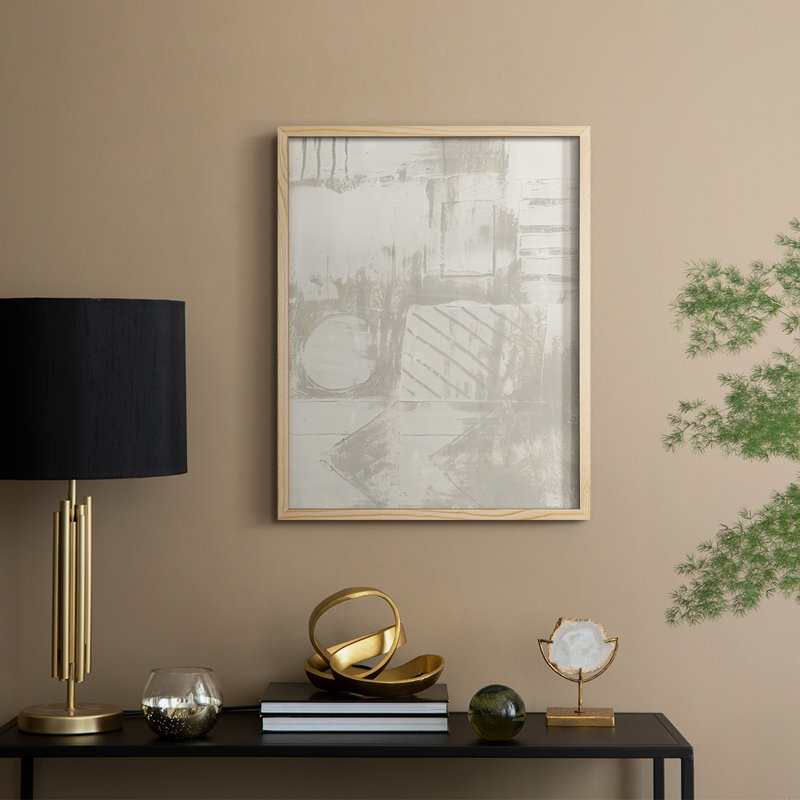 Symbol Scratch II Framed Print - Solid Wood, 15" H x 12" W, Natural Framed
