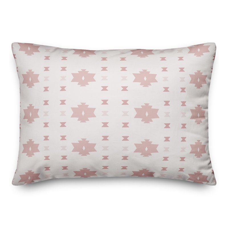 Housse et insert de coussin rectangulaire d'extérieur Southwest Shapes 19, Rose