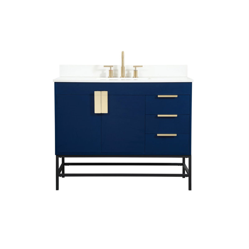 Ensemble de meuble-lavabo simple 42 po Eugene, bleu