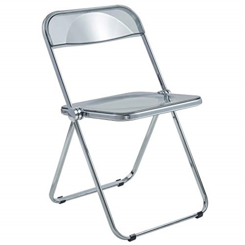 Chaise d'appoint pliante en acrylique Birgitta, Noir transparent
