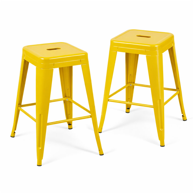 Tabouret à hauteur de comptoir, Jaune, Tabouret de comptoir (siège d’une hauteur de 24