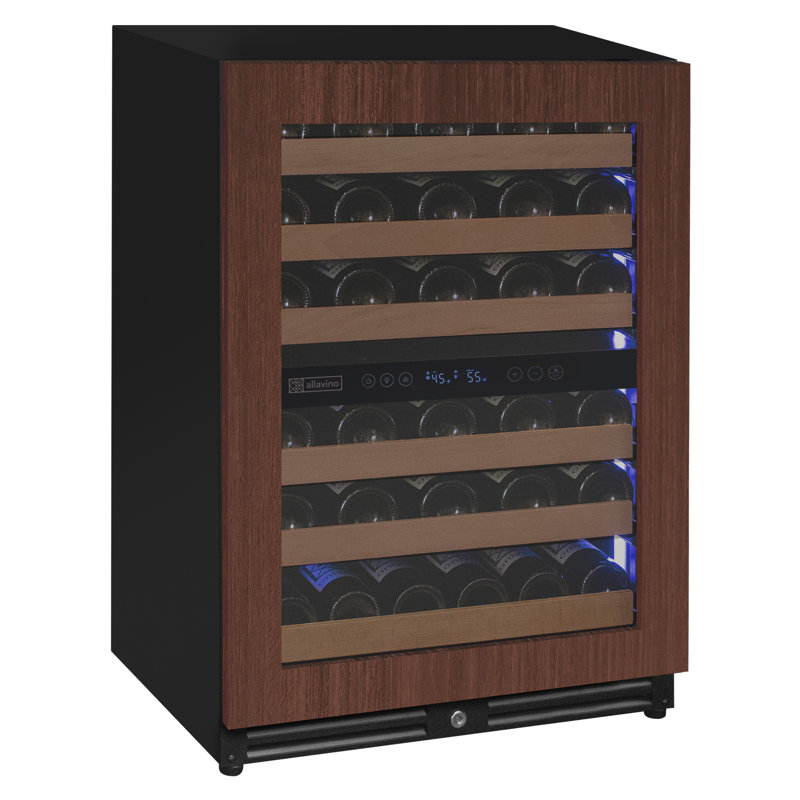 Allavino Reserva Series - 51 Bottle Dual Zone Built-in Luxury Wine Refrigerator with Panel Ready Overlay Door - Right Hinge