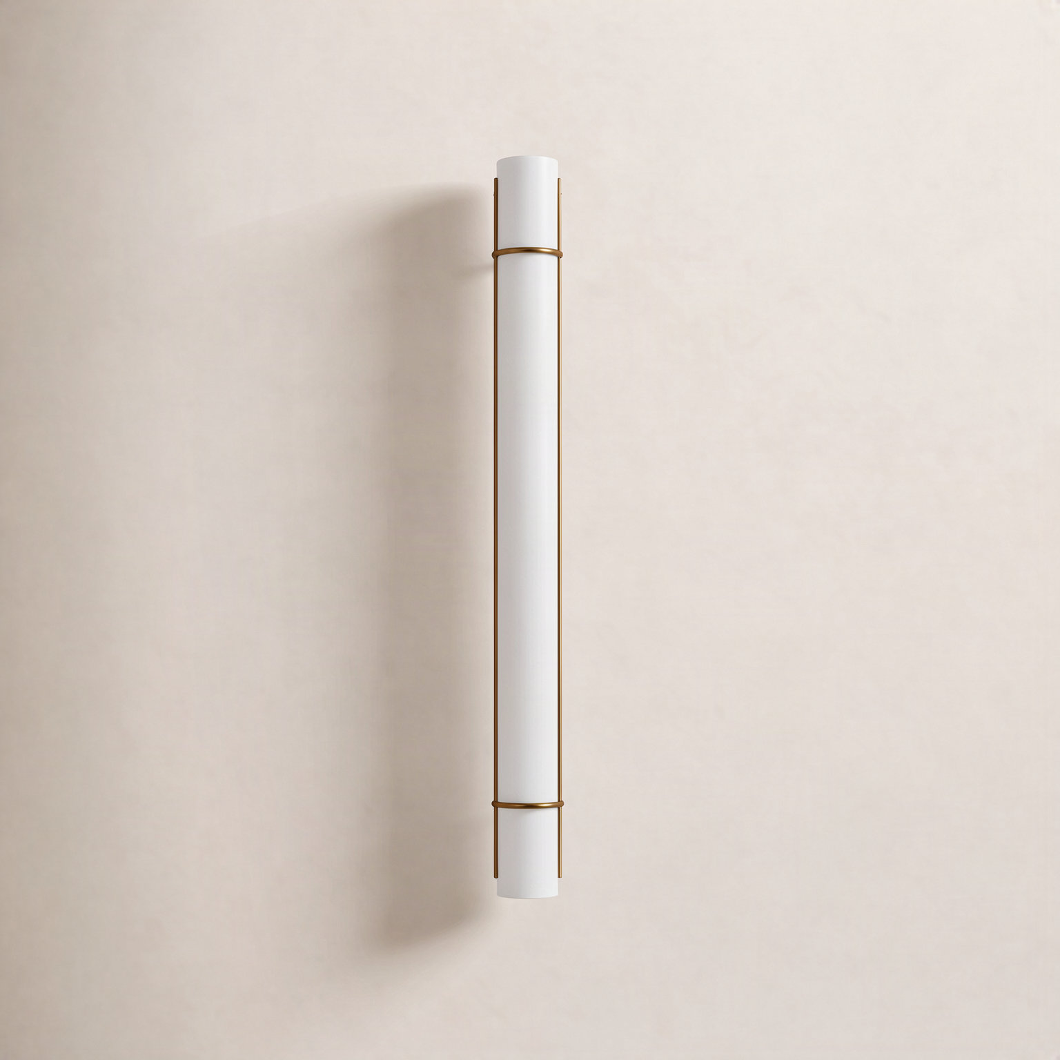 Romaine Single Frosted Dimmable LED Vanity Light, Brushed Brass
