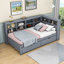 Lit de jour en bois Haileyjo avec 2 tiroirs, chargement USB et tablettes-1481406880-1481406894