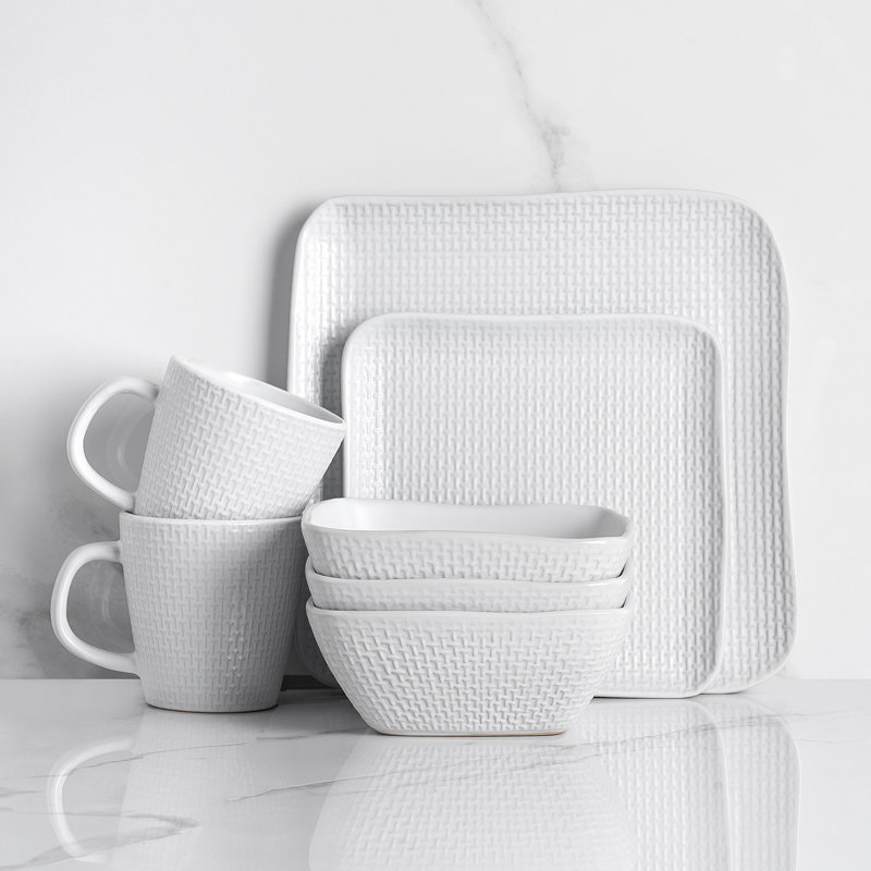 Stone Lain Olivia 16-Piece Dinnerware Set Stoneware, White