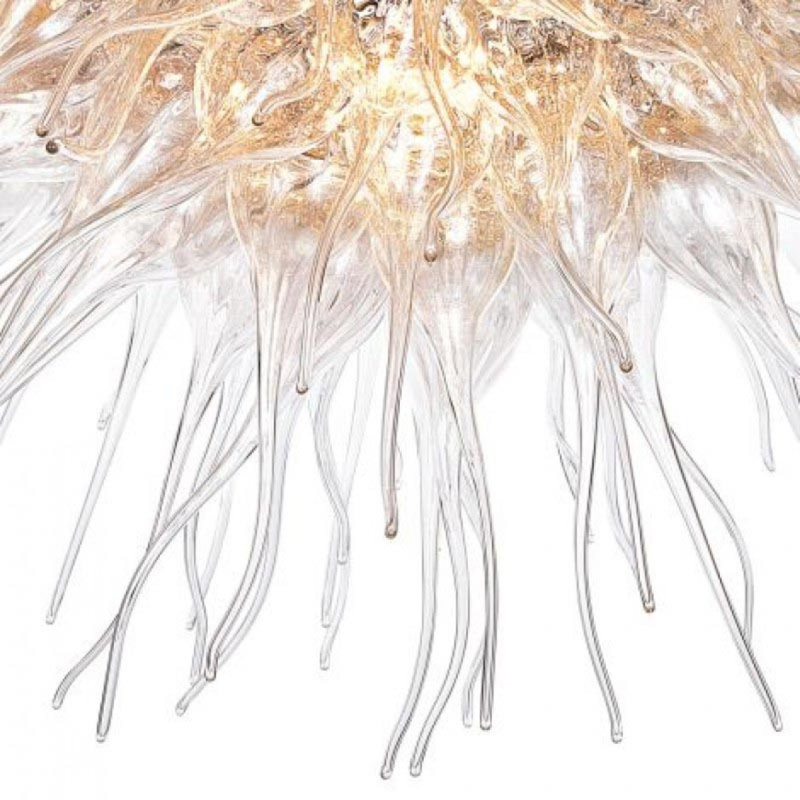 Lustre à 6 lumières Murana, Chrome, Ambre / brun / blanc, 31” Diameter x 19” Height